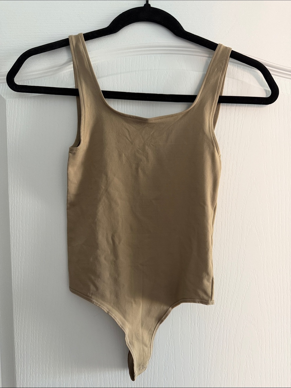 Skims Scoop Neck Tan Bodysuit